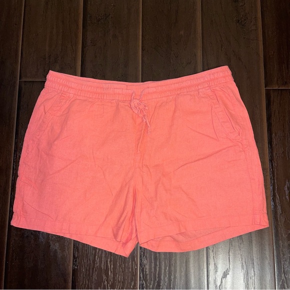 Old Navy Pants - Old Navy linen pull on orange shorts women’s size XL